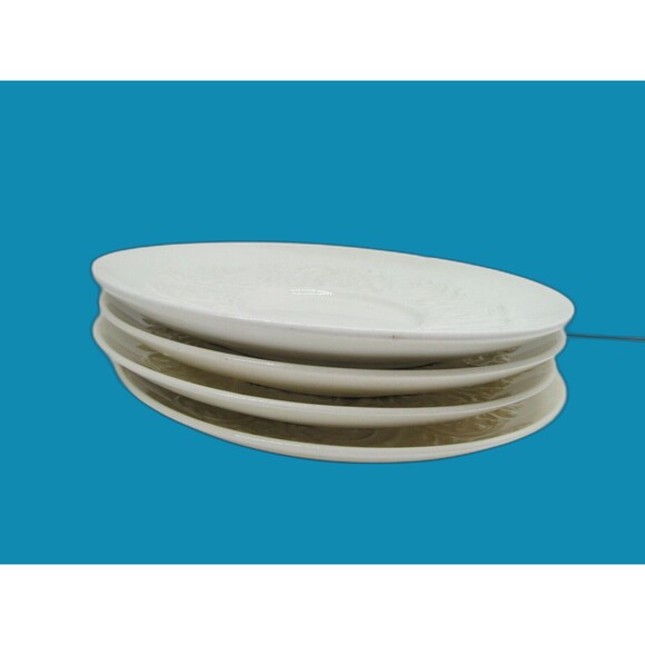 Wedgwood Patrician Ivory Cup And Saucer Set Of 2 Cups 4 Saucers 1 Dessert Plate - Picture 10 of 11